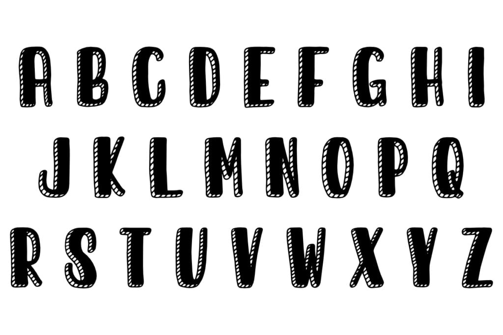Plantillas de letras lettering mayúsculas y minúsculas